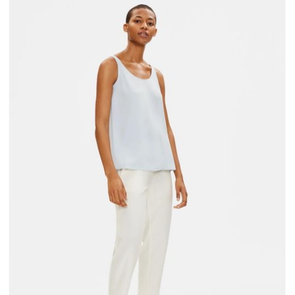 Eileen Fisher 100% Silk Georgette Tank Size Small